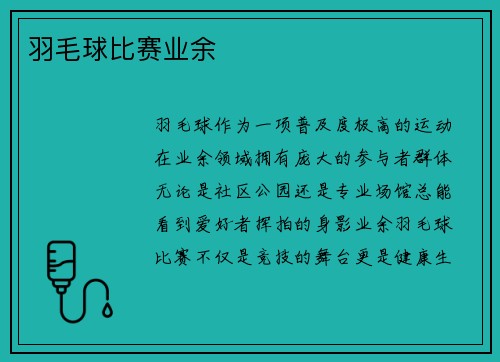 羽毛球比赛业余