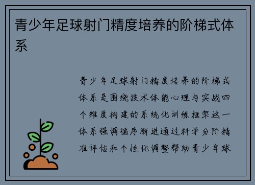 青少年足球射门精度培养的阶梯式体系